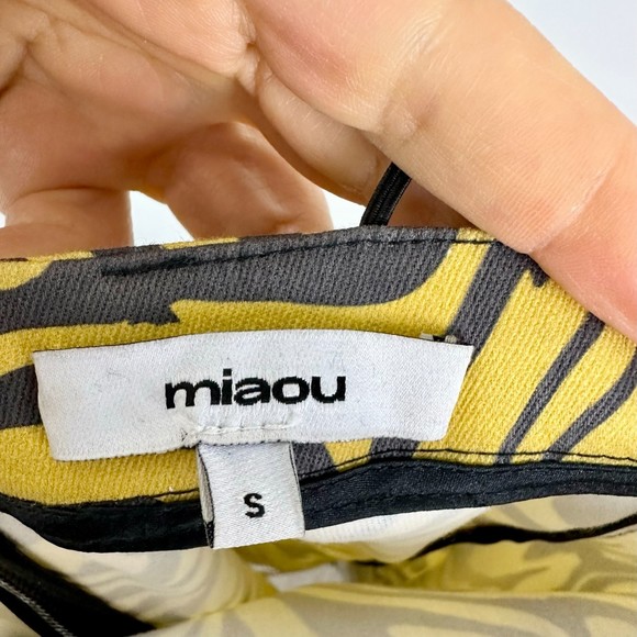 Miaou Lottie Mini Dress Bodycon Yellow Zebra Print Size Small - Picture 5 of 10
